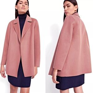 Theory Sileena Womens Coat Dark Rose Pink Wool Cashmere Jacket